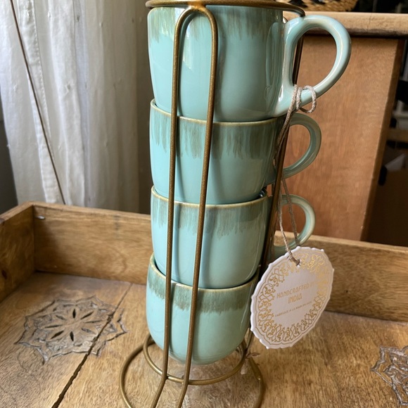 ☕️Demitasse Set with Holder! NWT! Beautiful colors! - Picture 13 of 13